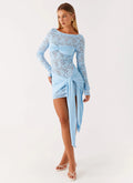 Consie Long Sleeve Mini Dress - Pale Blue