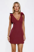 Understated Luxury Mini Dress Burgundy