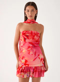 Manon Scarf Mini Dress - Sun Blushed Bloom