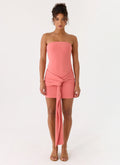 Jiliana Strapless Mini Dress - Coral