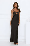 Signature Aura Satin Maxi Dress Black