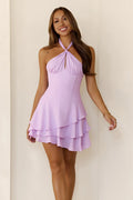 Sunset Shores Halter Mini Dress Lilac