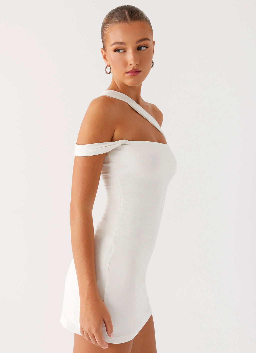 Lena Ruched Mini Dress - Ivory