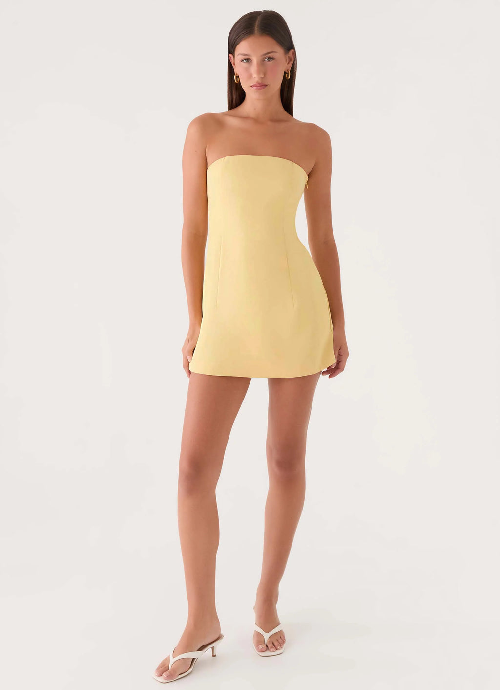Della Strapless Mini Dress - Yellow