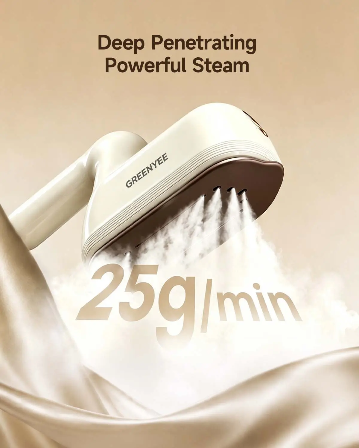 GREENYEE 2-in-1 Garment Steamer & Iron, 5s Fast Heat-Up, 120V Input, Ceramic Sole, Large Iron Plate, 1-Touch Operation, Powerful Steam, Foldable Handle, Compact Form Portable Steamer for Home & Travel,sohochic