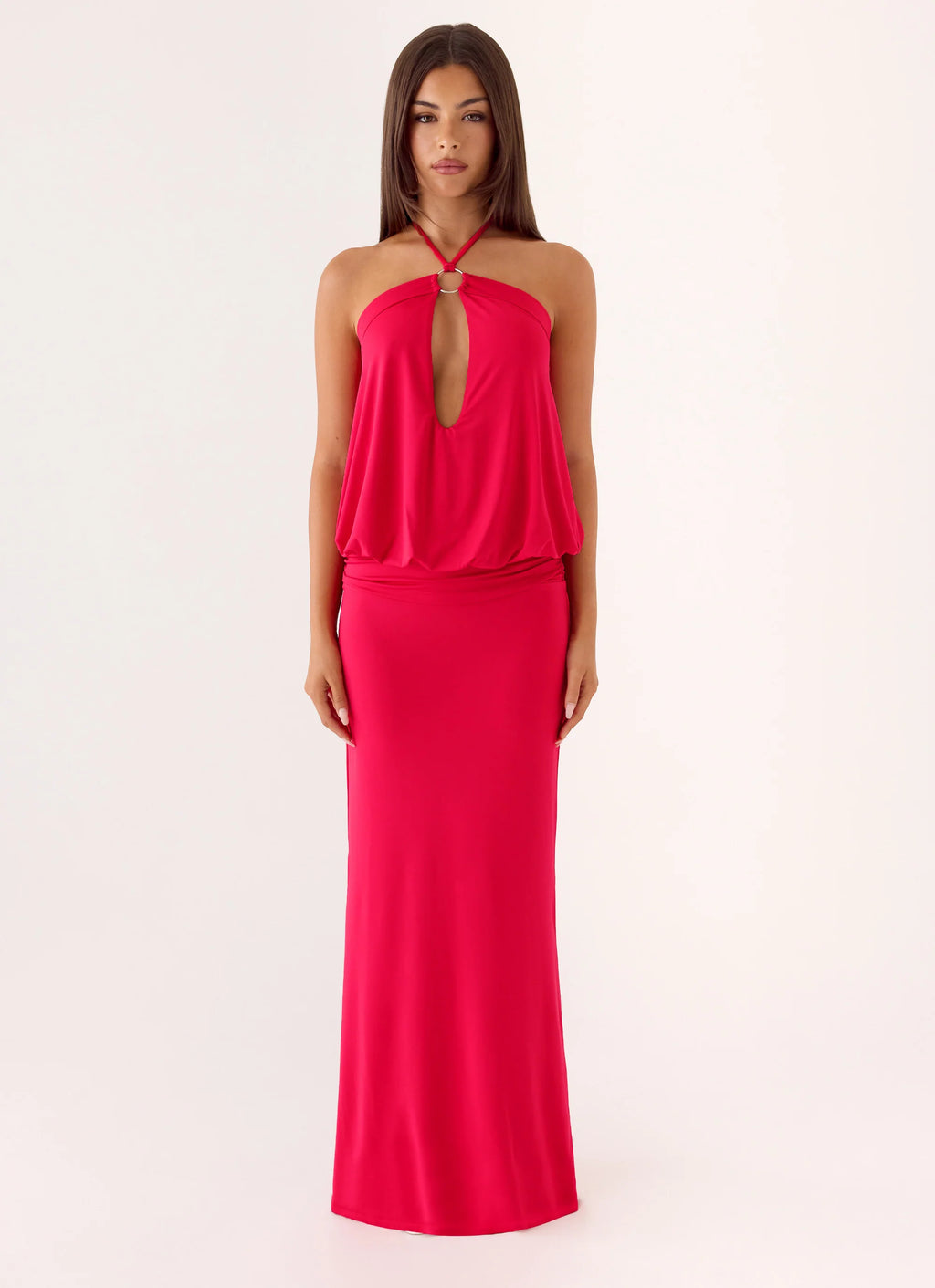 Telling You Maxi Dress - Red Magenta