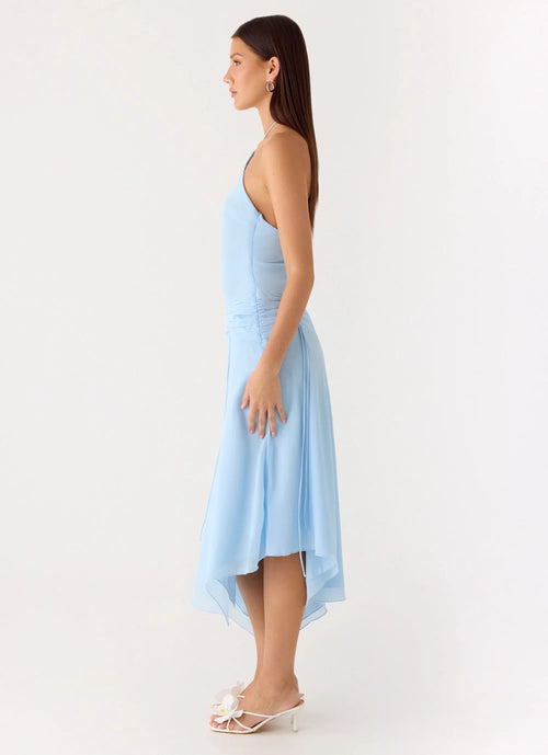 Becerra Chiffon Midi Dress - Blue