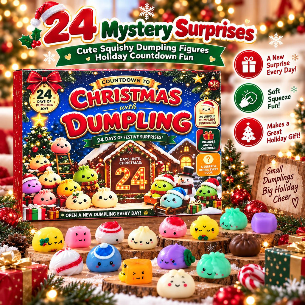 2026 Dumpling Squishy Advent Calendar - Indoor Recreation Stress Relief Toy, 24 Surprise Kawaii Mini Food Squishy Figures, Cute Christmas Countdown Holiday Gift