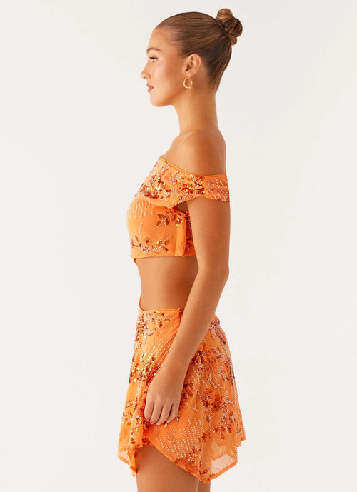 Aletta Sequin Mini Dress - Orange