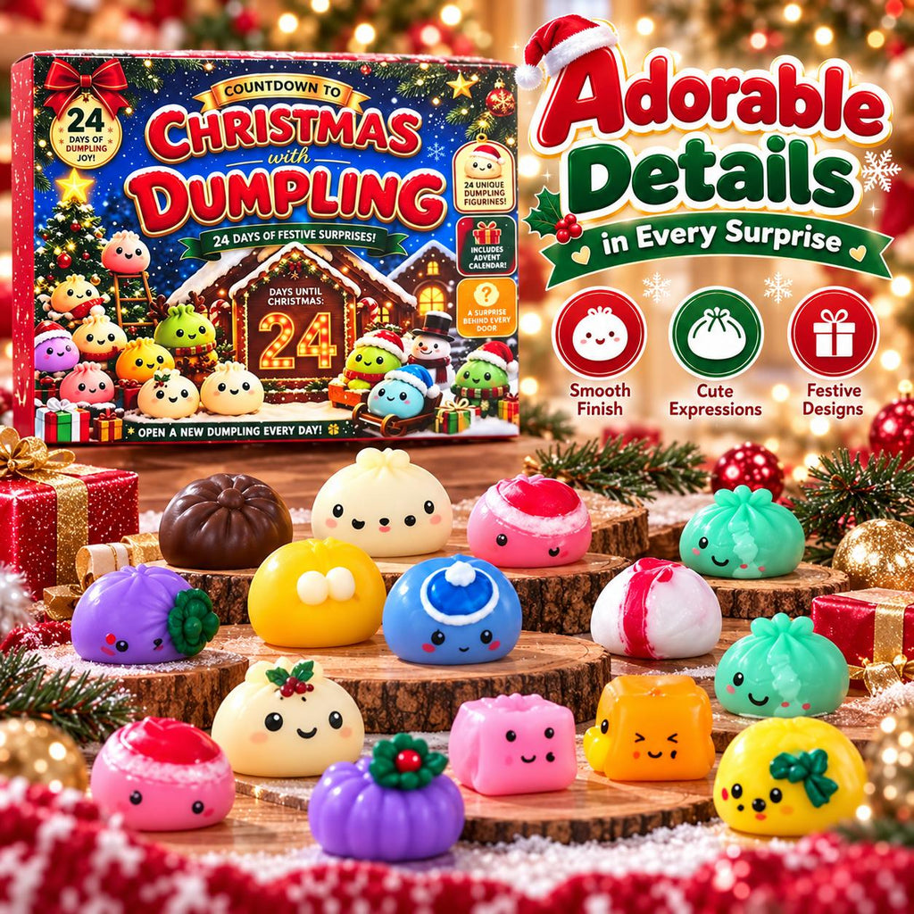 2026 Dumpling Squishy Advent Calendar - Indoor Recreation Stress Relief Toy, 24 Surprise Kawaii Mini Food Squishy Figures, Cute Christmas Countdown Holiday Gift