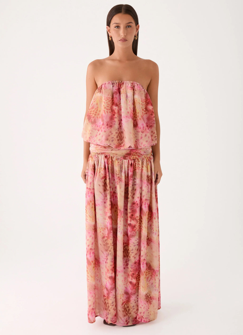 Lioras Strapless Maxi Dress - Botanic Cheetah