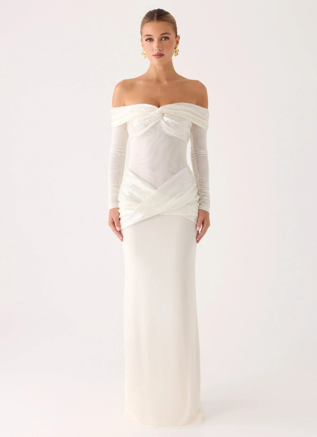 Over To You Sequin Maxi Dress - White