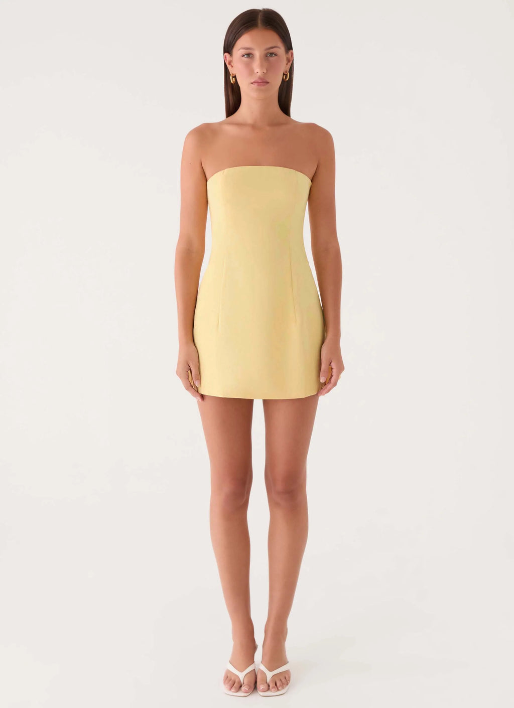 Della Strapless Mini Dress - Yellow