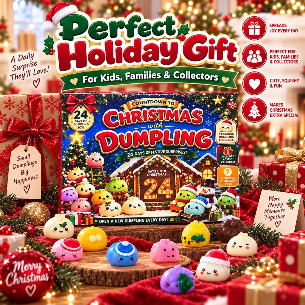 2026 Dumpling Squishy Advent Calendar - Indoor Recreation Stress Relief Toy, 24 Surprise Kawaii Mini Food Squishy Figures, Cute Christmas Countdown Holiday Gift