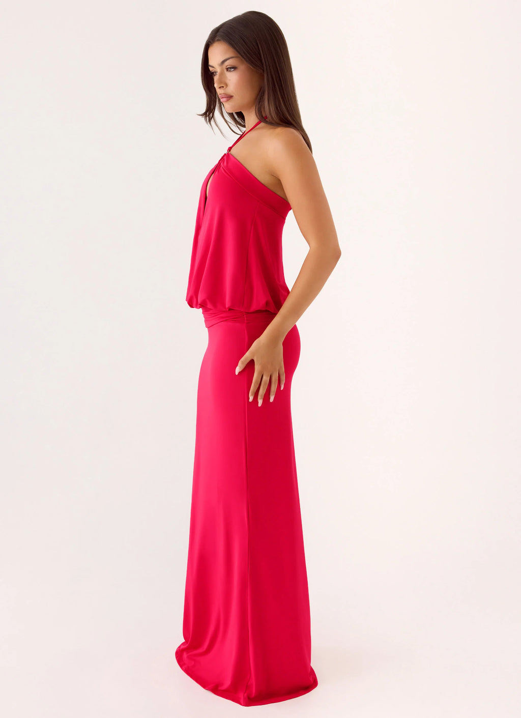 Telling You Maxi Dress - Red Magenta