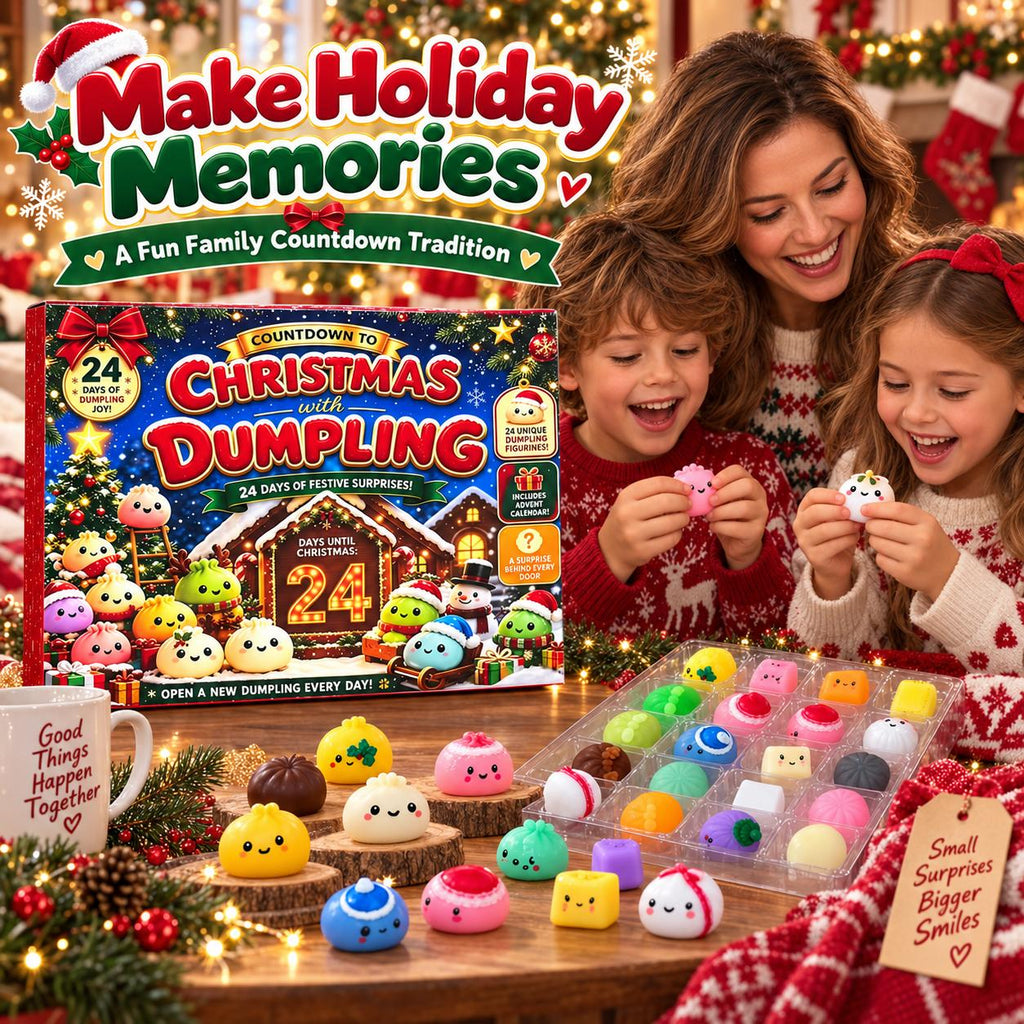 2026 Dumpling Squishy Advent Calendar - Indoor Recreation Stress Relief Toy, 24 Surprise Kawaii Mini Food Squishy Figures, Cute Christmas Countdown Holiday Gift