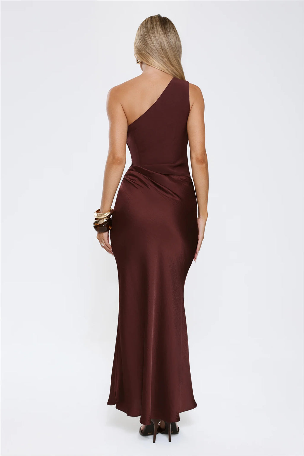Starlit Darling Satin Maxi Dress Brown