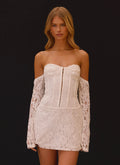 Already Know Lace Long Sleeve Mini Dress - White