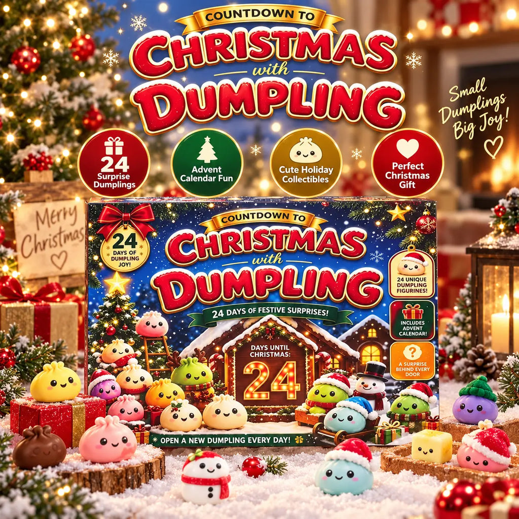 2026 Dumpling Squishy Advent Calendar - Indoor Recreation Stress Relief Toy, 24 Surprise Kawaii Mini Food Squishy Figures, Cute Christmas Countdown Holiday Gift