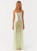 Higher Level Sequin Maxi Dress - Mint